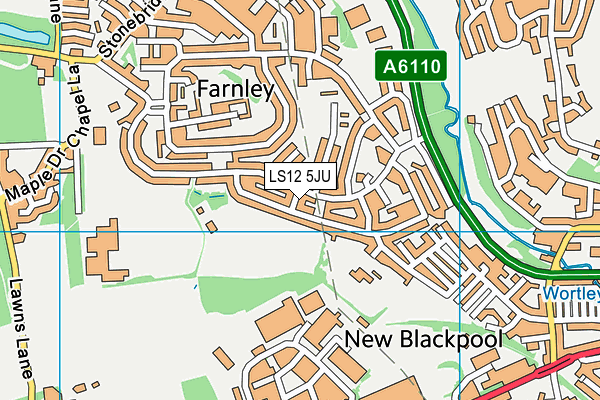 LS12 5JU map - OS VectorMap District (Ordnance Survey)