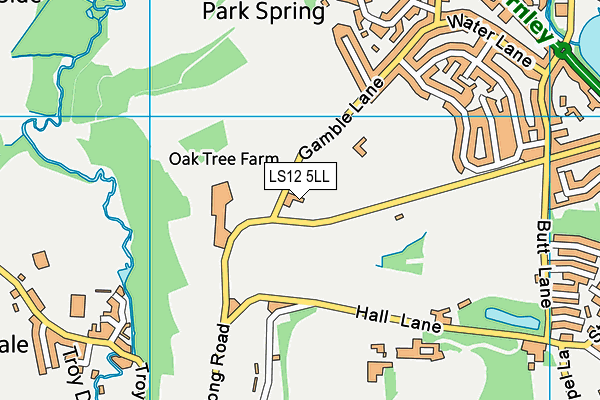 LS12 5LL map - OS VectorMap District (Ordnance Survey)