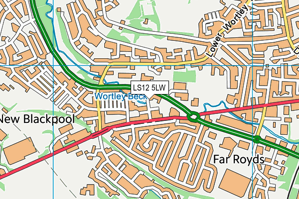 LS12 5LW map - OS VectorMap District (Ordnance Survey)