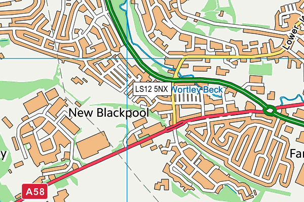 LS12 5NX map - OS VectorMap District (Ordnance Survey)