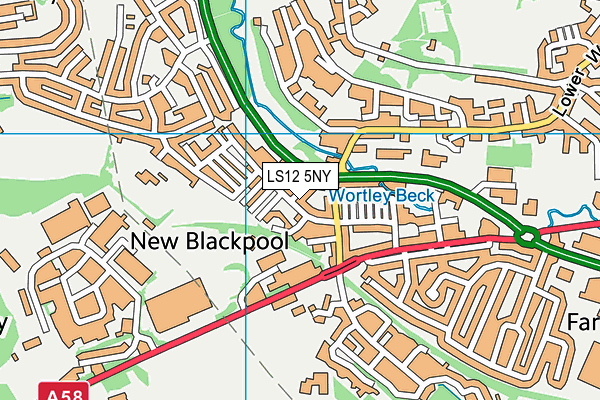 LS12 5NY map - OS VectorMap District (Ordnance Survey)