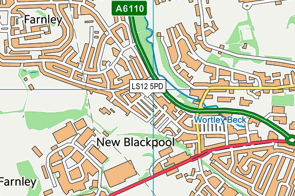 LS12 5PD map - OS VectorMap District (Ordnance Survey)