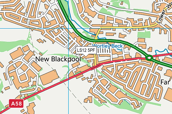 LS12 5PF map - OS VectorMap District (Ordnance Survey)