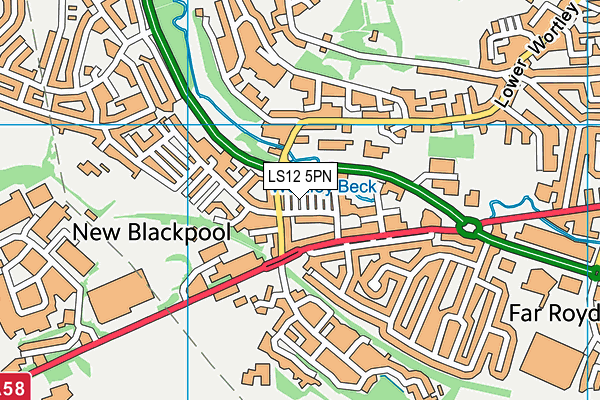 LS12 5PN map - OS VectorMap District (Ordnance Survey)