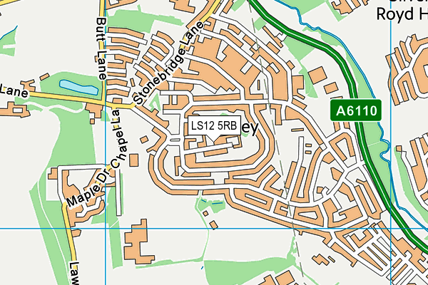 LS12 5RB map - OS VectorMap District (Ordnance Survey)