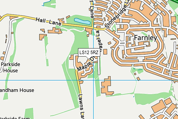 LS12 5RZ map - OS VectorMap District (Ordnance Survey)