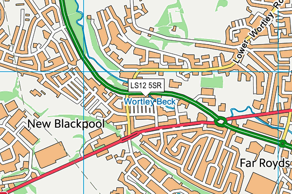 LS12 5SR map - OS VectorMap District (Ordnance Survey)