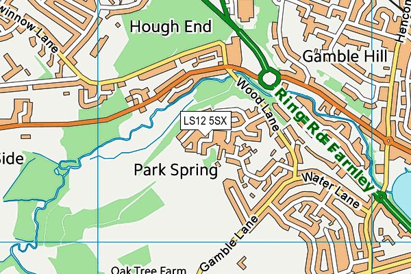 LS12 5SX map - OS VectorMap District (Ordnance Survey)