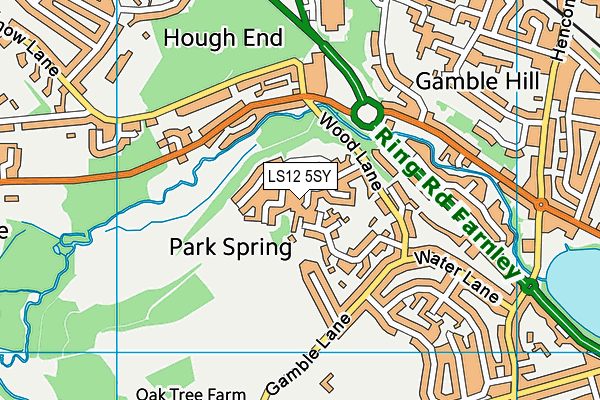 LS12 5SY map - OS VectorMap District (Ordnance Survey)