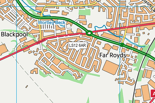 LS12 6AR map - OS VectorMap District (Ordnance Survey)