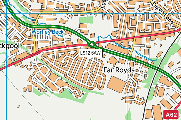 LS12 6AW map - OS VectorMap District (Ordnance Survey)