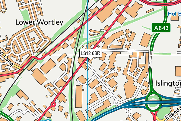 LS12 6BR map - OS VectorMap District (Ordnance Survey)