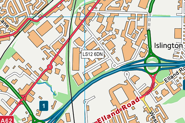 LS12 6DN map - OS VectorMap District (Ordnance Survey)