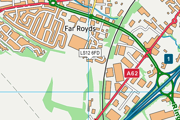 LS12 6FD map - OS VectorMap District (Ordnance Survey)