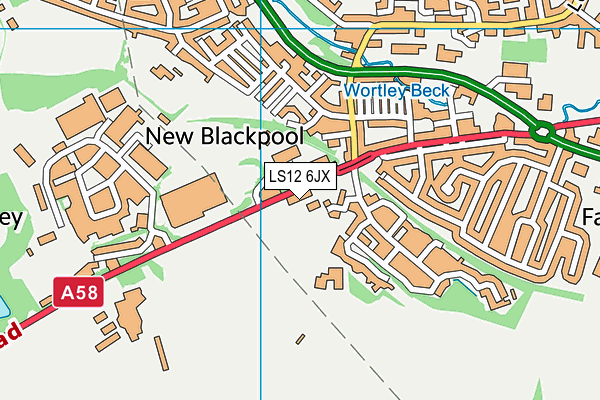 LS12 6JX map - OS VectorMap District (Ordnance Survey)