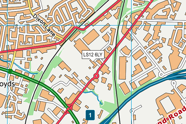 LS12 6LY map - OS VectorMap District (Ordnance Survey)