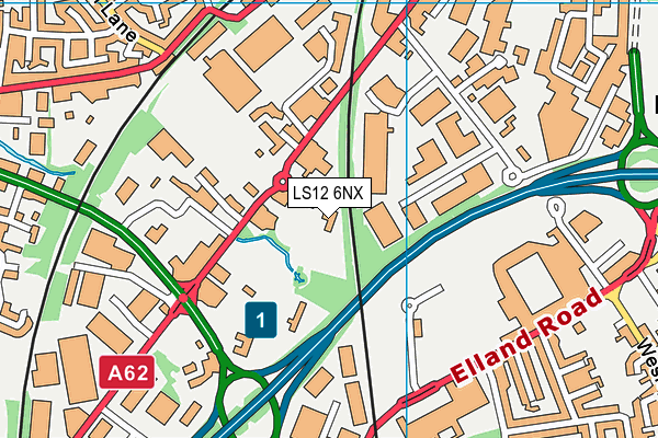 LS12 6NX map - OS VectorMap District (Ordnance Survey)