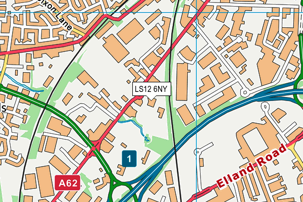 LS12 6NY map - OS VectorMap District (Ordnance Survey)