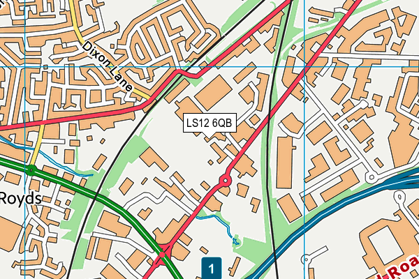 LS12 6QB map - OS VectorMap District (Ordnance Survey)