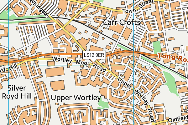 LS12 9ER map - OS VectorMap District (Ordnance Survey)