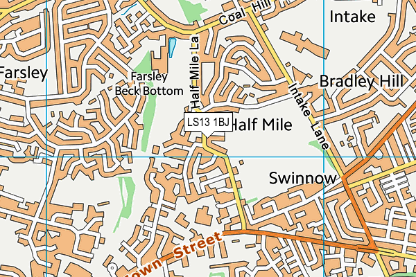 Stanningley Park map (LS13 1BJ) - OS VectorMap District (Ordnance Survey)