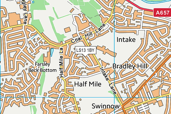 LS13 1BY map - OS VectorMap District (Ordnance Survey)