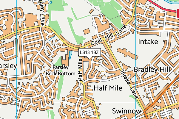 LS13 1BZ map - OS VectorMap District (Ordnance Survey)