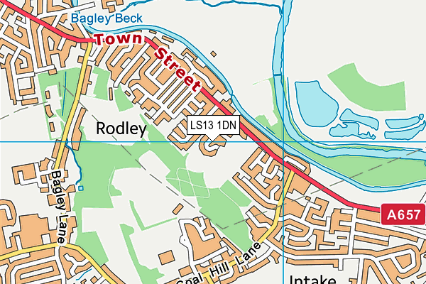 LS13 1DN map - OS VectorMap District (Ordnance Survey)