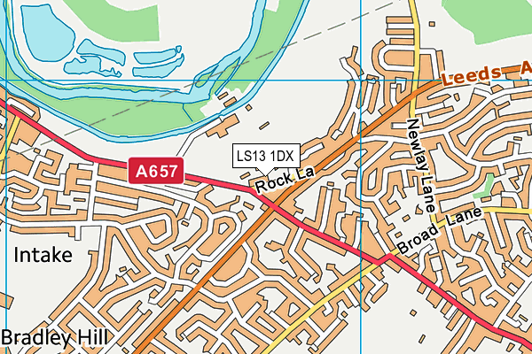 LS13 1DX map - OS VectorMap District (Ordnance Survey)