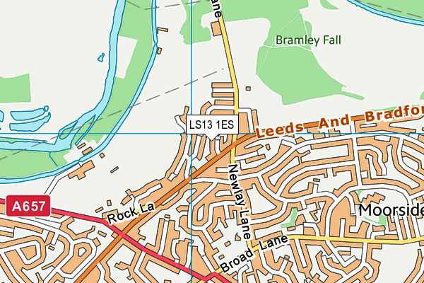 LS13 1ES map - OS VectorMap District (Ordnance Survey)