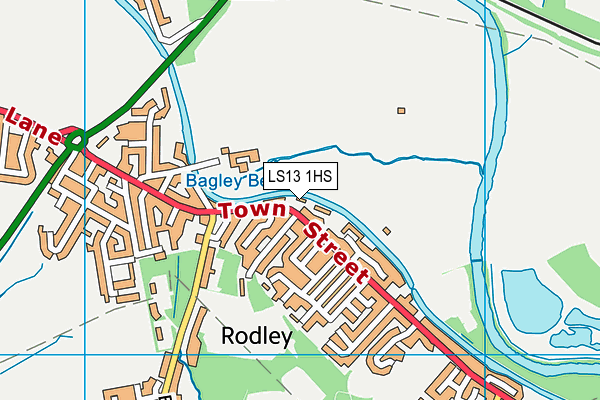 LS13 1HS map - OS VectorMap District (Ordnance Survey)