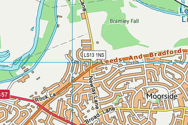 LS13 1NS map - OS VectorMap District (Ordnance Survey)