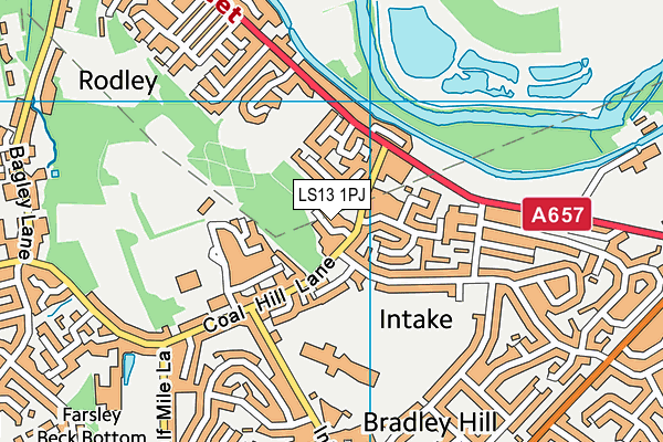 LS13 1PJ map - OS VectorMap District (Ordnance Survey)