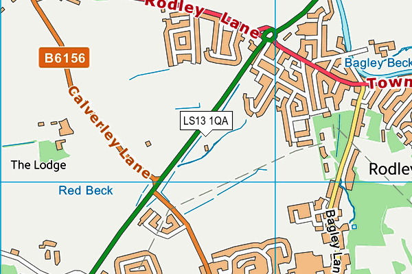 LS13 1QA map - OS VectorMap District (Ordnance Survey)