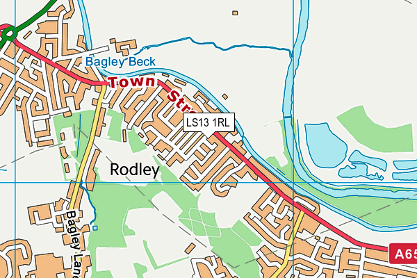 Rodley Cricket Club map (LS13 1RL) - OS VectorMap District (Ordnance Survey)