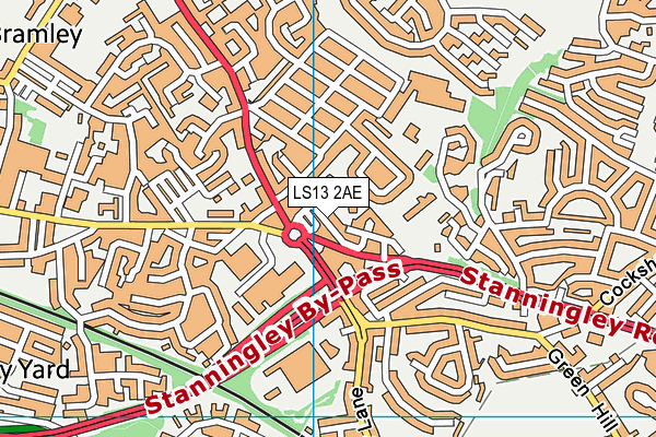LS13 2AE map - OS VectorMap District (Ordnance Survey)