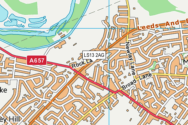 LS13 2AG map - OS VectorMap District (Ordnance Survey)