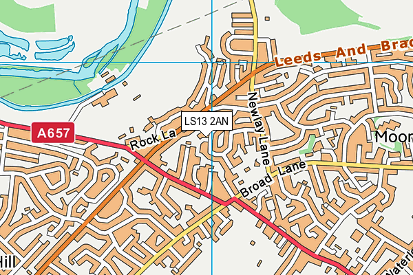 LS13 2AN map - OS VectorMap District (Ordnance Survey)