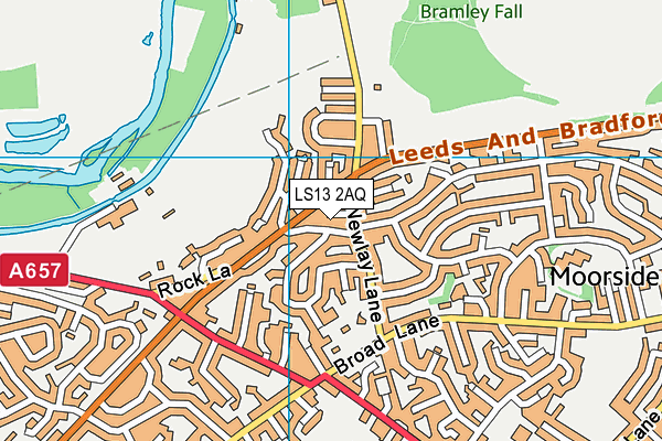 LS13 2AQ map - OS VectorMap District (Ordnance Survey)