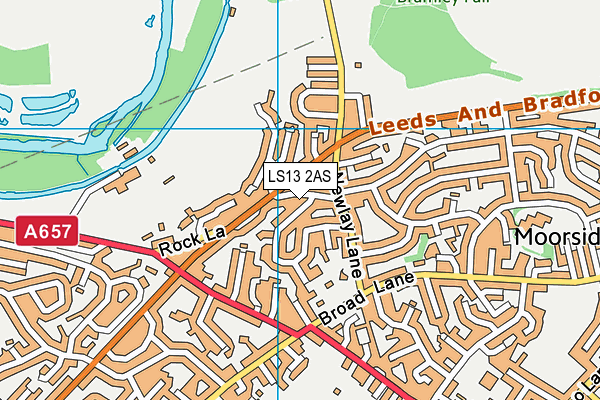 LS13 2AS map - OS VectorMap District (Ordnance Survey)