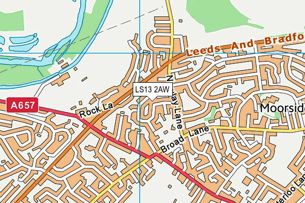 LS13 2AW map - OS VectorMap District (Ordnance Survey)