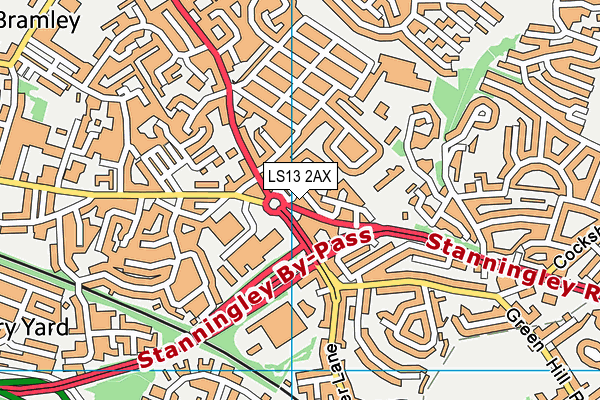 LS13 2AX map - OS VectorMap District (Ordnance Survey)