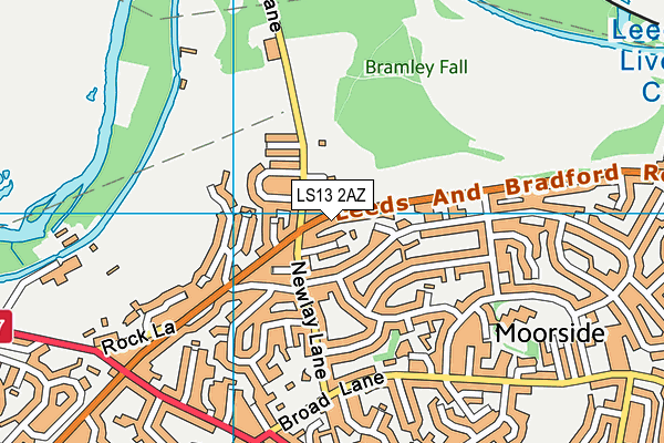 LS13 2AZ map - OS VectorMap District (Ordnance Survey)
