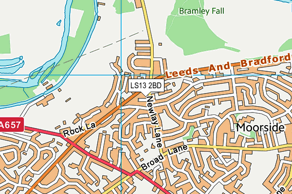 LS13 2BD map - OS VectorMap District (Ordnance Survey)