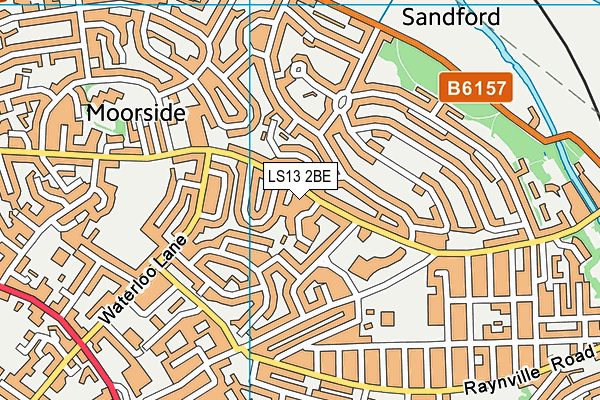 LS13 2BE map - OS VectorMap District (Ordnance Survey)