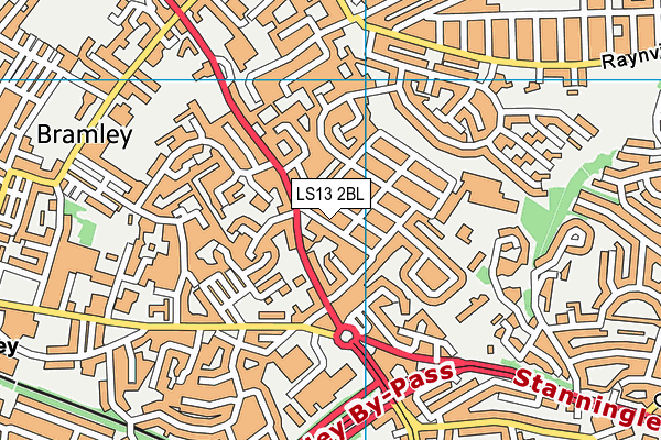LS13 2BL map - OS VectorMap District (Ordnance Survey)
