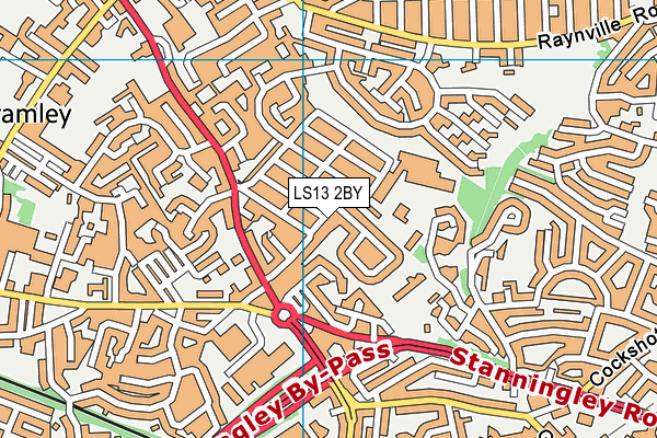 LS13 2BY map - OS VectorMap District (Ordnance Survey)