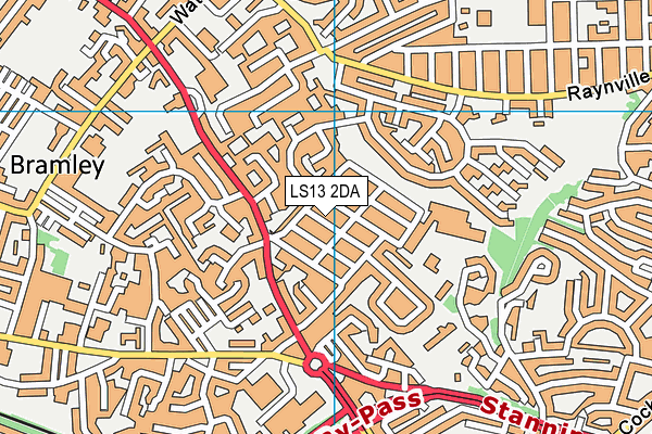LS13 2DA map - OS VectorMap District (Ordnance Survey)