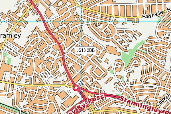 LS13 2DB map - OS VectorMap District (Ordnance Survey)