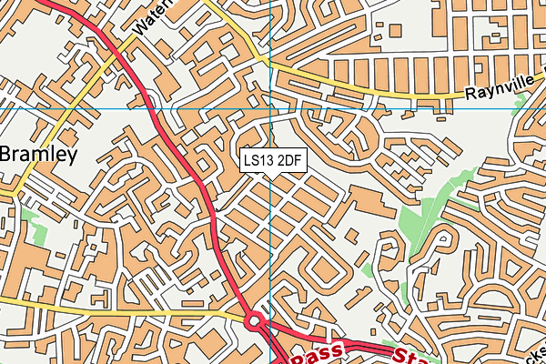 LS13 2DF map - OS VectorMap District (Ordnance Survey)
